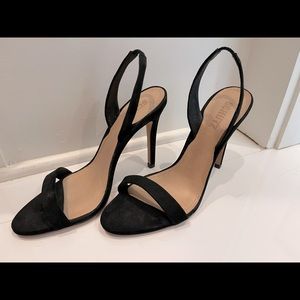 Black suede heels